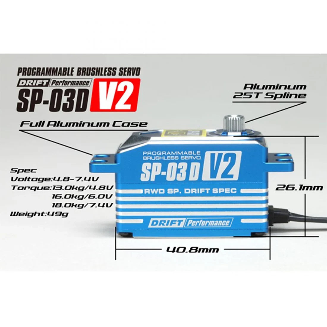Yokomo SP-03 D V2 Programable Brushless Drift Servo (Black) (High Voltage)